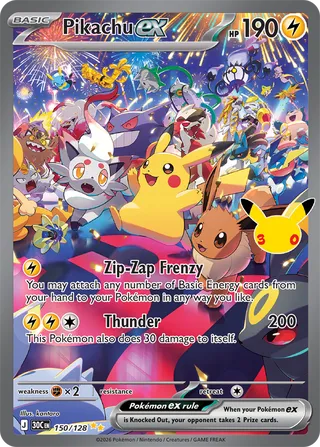 Pikachu ex 150/128 - 30th Celebration