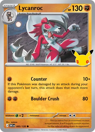 Lycanroc 085/128 - 30th Celebration