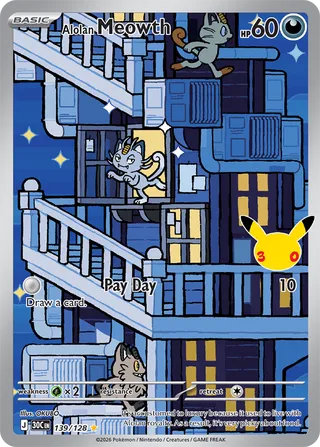 Alolan Meowth 139/128 - 30th Celebration