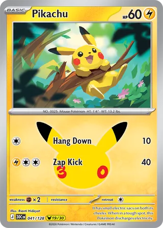 Pikachu 041/128 - 30th Celebration