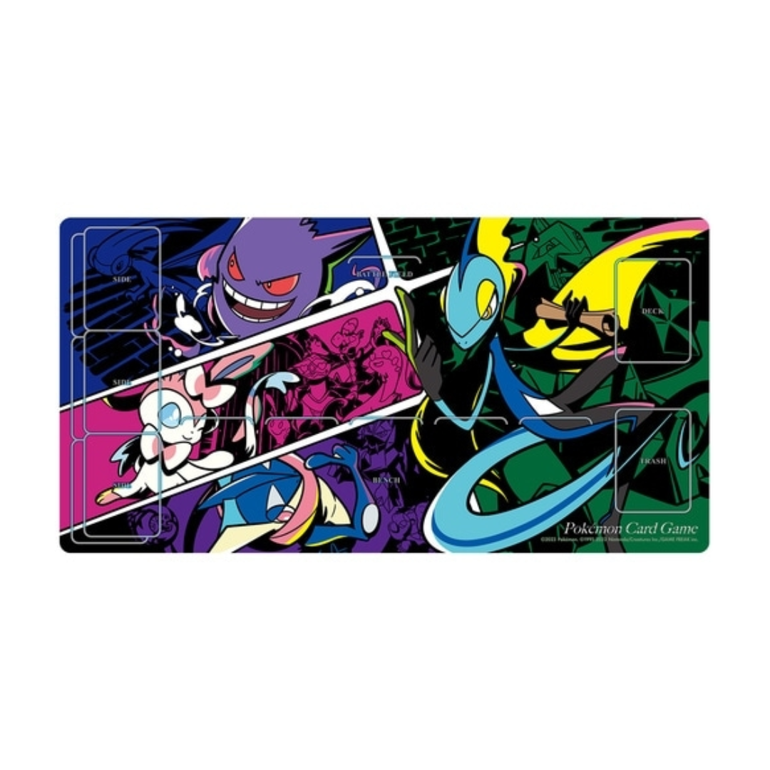 Playmat Gengar, Sylveon, Greninja and Inteleon