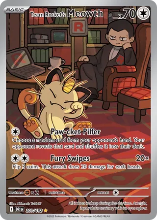 Team Rocket's Meowth 203/182 - Destined Rivals