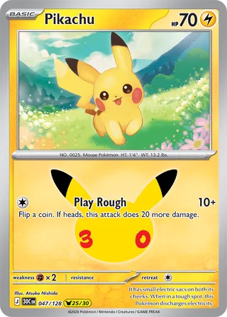 Pikachu 047/128 - 30th Celebration