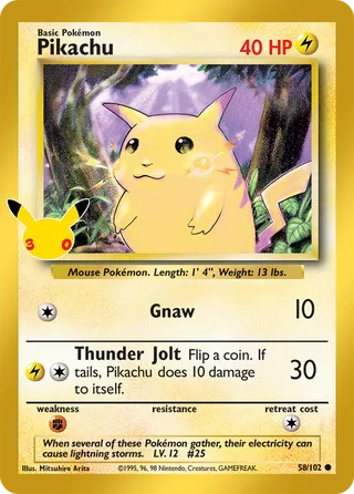 Pikachu 58/102 - 30th Celebration