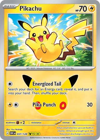 Pikachu 037/128 - 30th Celebration