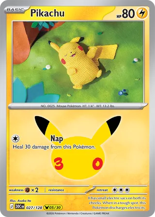 Pikachu 027/128 - 30th Celebration