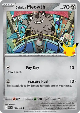 Galarian Meowth 101/128 - 30th Celebration