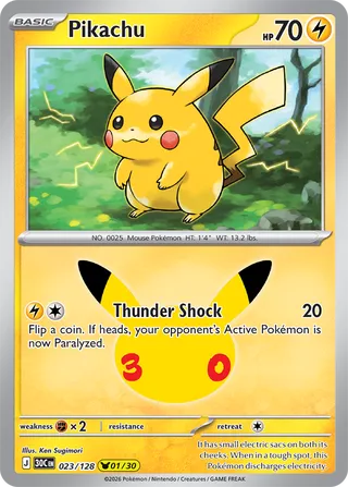 Pikachu 023/128 - 30th Celebration