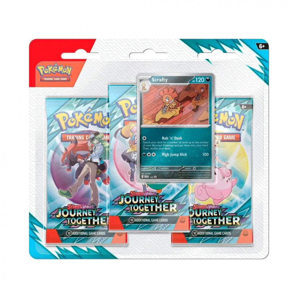 Pokemon Journey Together 3 Pack Blister Scrafty