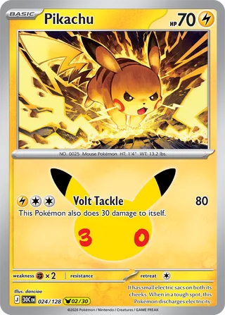 Pikachu 024/128 - 30th Celebration