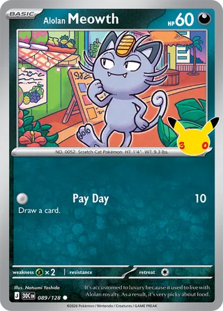Alolan Meowth 089/128 - 30th Celebration