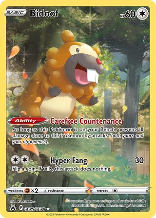 Bidoof GG29/GG70 - Crown Zenith
