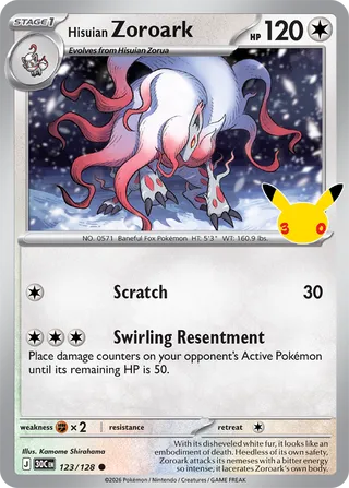 Hisuian Zoroark 123/128 - 30th Celebration