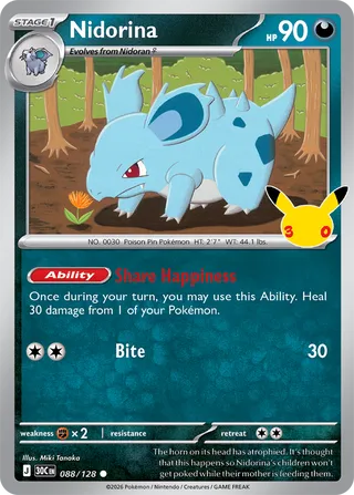 Nidorina 088/128 - 30th Celebration