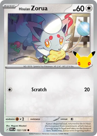 Hisuian Zorua 122/128 - 30th Celebration
