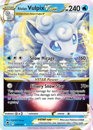 Alolan Vulpix VSTAR 034/195 - Silver Tempest