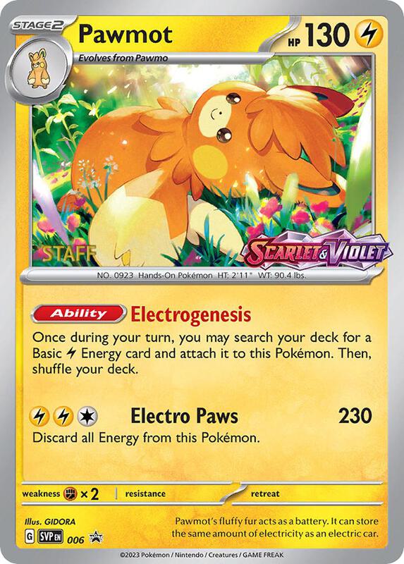 Pawmot Staff Prerelease 6 - Scarlet & Violet Promos