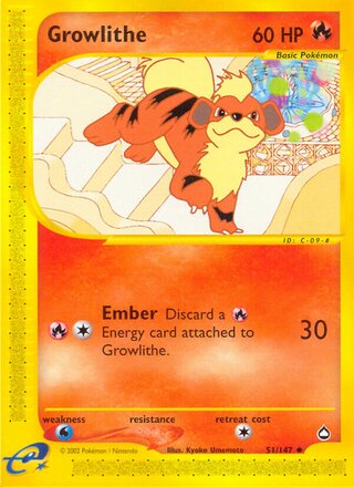 Growlithe 51/147 - Aquapolis