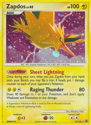 Zapdos 14/100 - Majestic Dawn