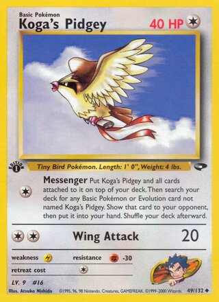 Koga's Pidgey 49/132 - Gym Heroes