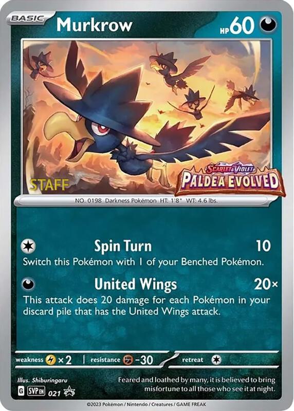 Murkrow Staff Prerelease 21 - Scarlet & Violet Promos