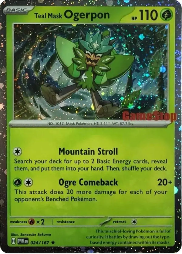 Teal Mask Ogerpon Cosmos Gamestop Exclusive 24 - Miscellaneous Promos