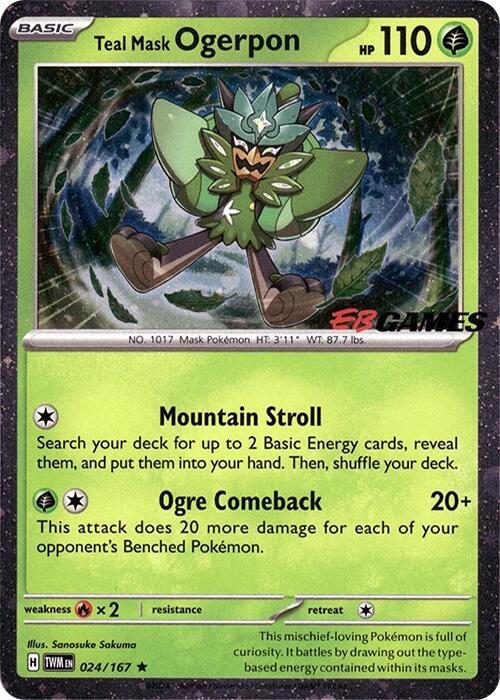 Teal Mask Ogerpon Cosmos Holo EB Games Exclusive 24 - Miscellaneous Promos
