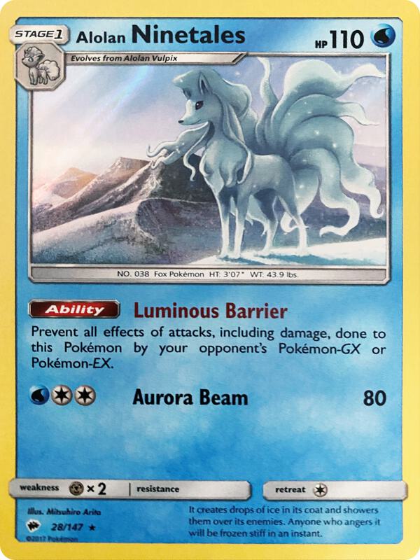 Alolan Ninetales Water Web Holo 28 - Miscellaneous Promos