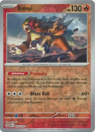 Entei 030/197 - Obsidian Flames