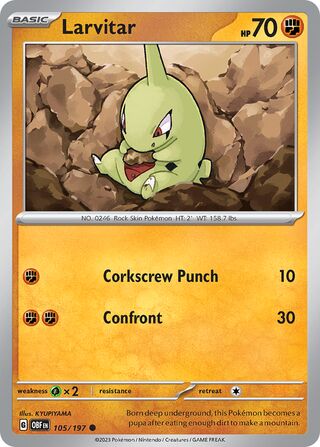 Larvitar 105/197 - Obsidian Flames
