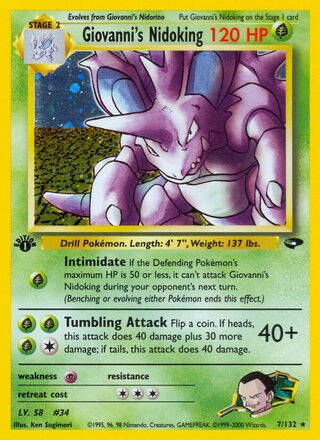 Giovanni's Nidoking 7/132 - Gym Challenge