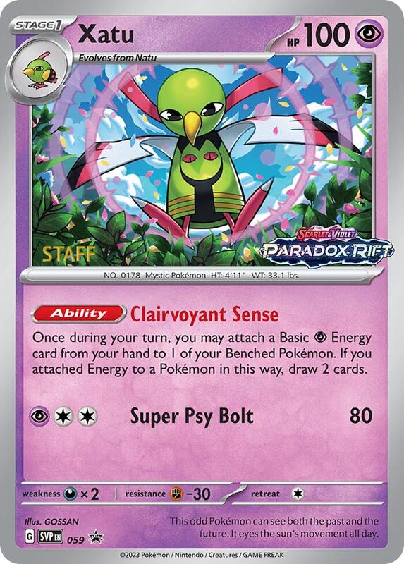 Xatu Staff Prerelease 59 - Scarlet & Violet Promos