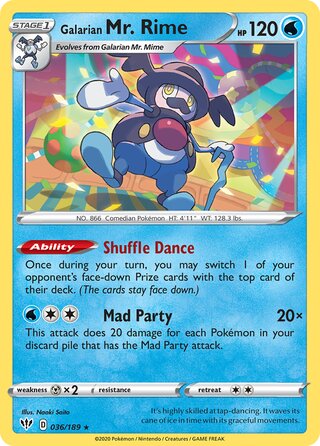 Galarian Mr. Rime 036/189 - Darkness Ablaze