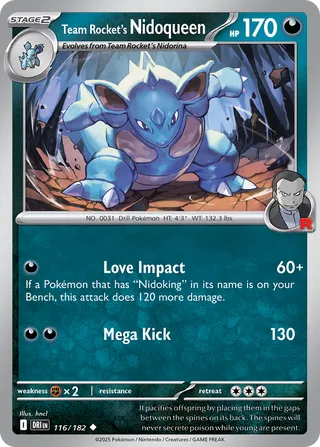 Team Rocket's Nidoqueen 116/182 - Destined Rivals