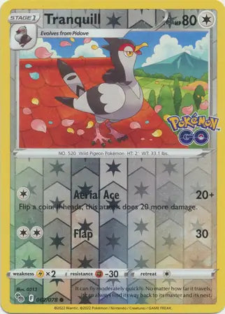 Tranquill 062/078 - Pokémon GO