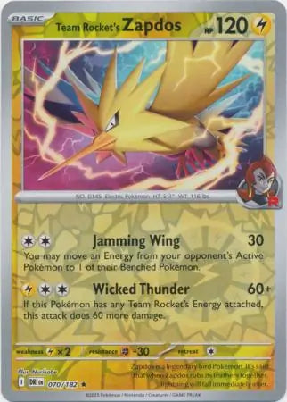 Team Rocket's Zapdos 070/182 - Destined Rivals
