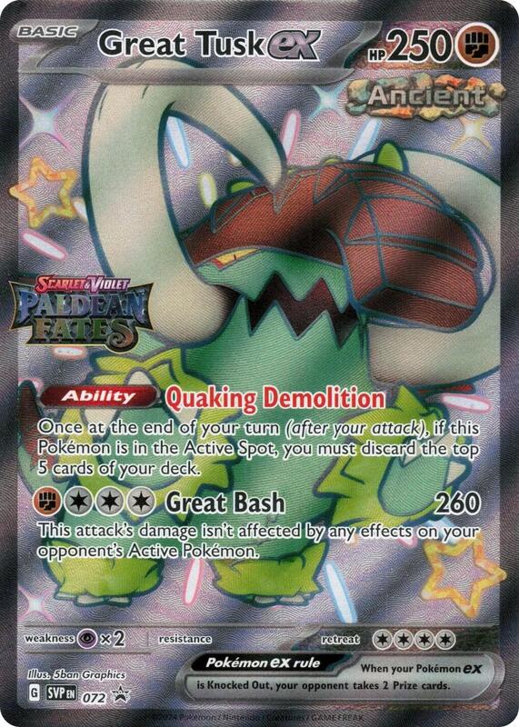 Great Tusk ex Paldean Fates Stamped 72 - Miscellaneous Promos