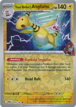 Team Rocket's Ampharos 074/182 - Destined Rivals