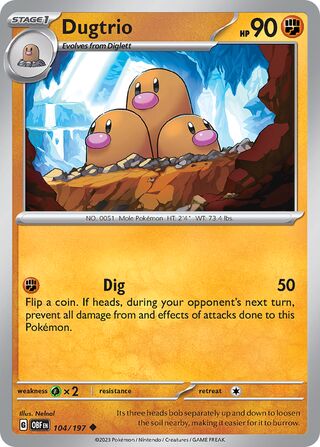 Dugtrio 104/197 - Obsidian Flames
