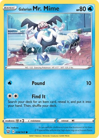 Galarian Mr. Mime 034/163 - Battle Styles