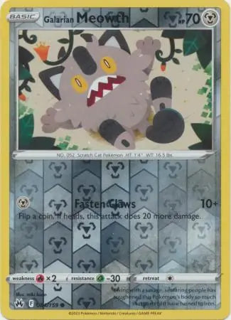 Galarian Meowth 084/159 - Crown Zenith