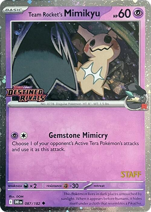 Team Rocket's Mimikyu Prerelease Staff 87 - Miscellaneous Promos