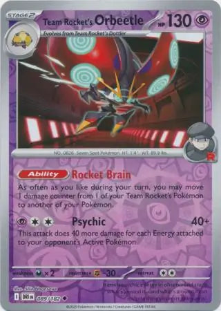 Team Rocket's Orbeetle 089/182 - Destined Rivals