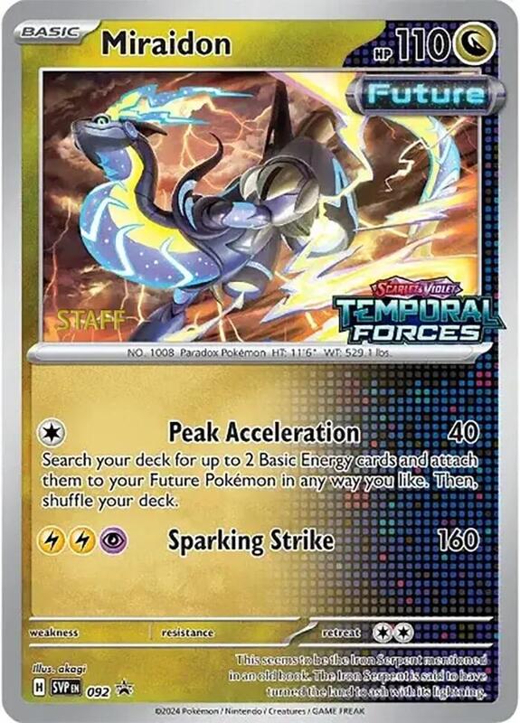 Miraidon Staff Prerelease 92 - Scarlet & Violet Promos