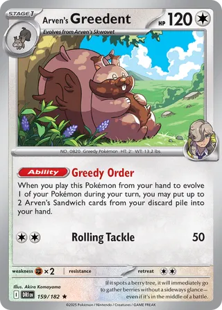 Arven's Greedent 159/182 - Destined Rivals