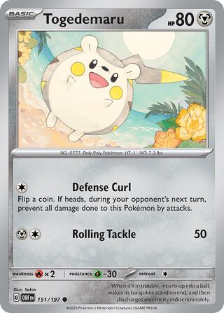 Togedemaru 151/197 - Obsidian Flames