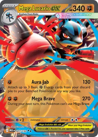 Mega Lucario ex 077/132 - Mega Evolution Base