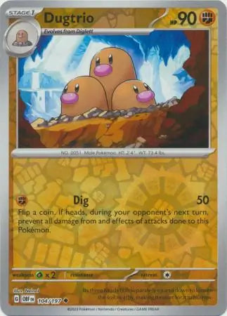 Dugtrio 104/197 - Obsidian Flames