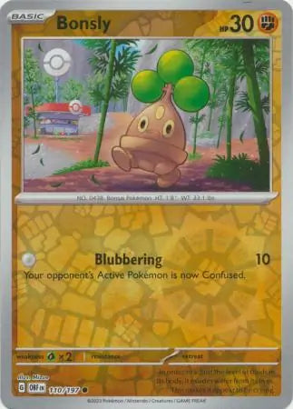 Bonsly 110/197 - Obsidian Flames