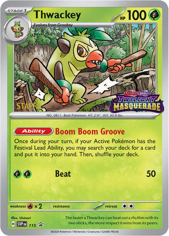 Thwackey Staff Prerelease 115 - Scarlet & Violet Promos